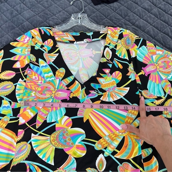 Trina Turk Cover Up Tunic Dress Women Small 6 Bikini Bottom Tahitian Floral B14 - Picture 6 of 13